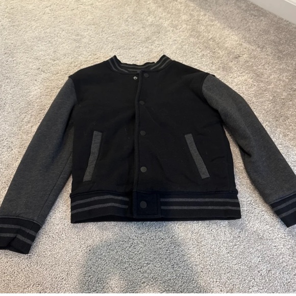 Old Navy Black and Gray Bomber Jacket - Picture 1 of 4